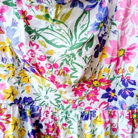 Blu Pepper Women's Floral Square Neck Puff Sleeve Mini Dress - Picture 3 of 5